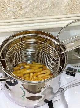 Quánh inox 3 đáy AN-04VH 18x15cm, giỏ (16x12.5cm)