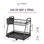 Giá úp bát 2 tầng có khay hứng thoát nước mọi hướng Kaiyo