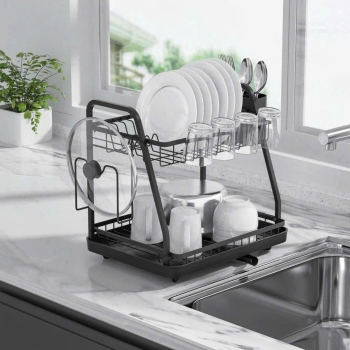 Giá úp bát 2 tầng có khay hứng thoát nước mọi hướng Kaiyo