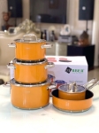 Bộ nồi từ chảo 5 món cao cấp màu cam ARBER - AN05SMC  l
