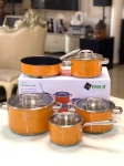 Bộ nồi từ chảo 5 món cao cấp màu cam ARBER - AN05SMC  l