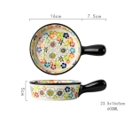 Đĩa nướng decor bằng sứ cao cấp - tròn 1 quai cầm