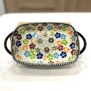 Đĩa nướng decor bằng sứ cao cấp - chữ nhật nhỏ