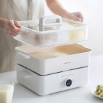 Nồi Lẩu Điện Kèm Khay Hấp LocknLock Bianco Electric Multicooker 4.5L EJP154IVY