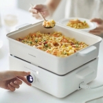 Nồi Lẩu Điện Kèm Khay Hấp LocknLock Bianco Electric Multicooker 4.5L EJP154IVY