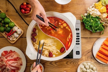 Nồi lẩu nhôm đúc 2 ngăn 26cm Kaiyo