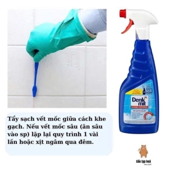 Chai xịt vệ sinh tẩy nấm mốc, vệ sinh nhà tắm Denkmit Đức 750ml đánh bay vi khuẩn