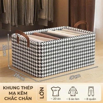 HỘP ĐỰNG QUẦN ÁO KHUNG THÉP CÓ NẮP ĐẬY GHA502 28L