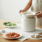 Nồi cơm điện mini Lock&Lock Bianco mini rice cooker Màu ngà EJR314IVY 0.6L đa chức năng, giữ ấm, hẹn giờ, phủ men sứ