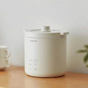 Nồi cơm điện mini Lock&Lock Bianco mini rice cooker Màu ngà EJR314IVY 0.6L đa chức năng, giữ ấm, hẹn giờ, phủ men sứ