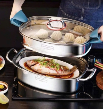 NỒI HẤP CÁ 2 TẦNG INOX 304 - RK718