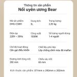 NỒI LẨU ĐIỆN UYÊN ƯƠNG BEAR DHG-C50K1 DUNG TÍCH 5L