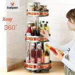 Kệ đựng gia vị xoay 360 Độ Thông Minh Kalpen 2 tầng