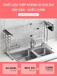 KỆ INOX CAO CẤP ĐA NĂNG KC17 ĐẶT PHÍA TRÊN CHẬU RỬA BÁT