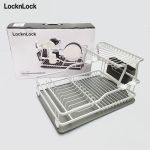 Kệ chén dĩa 2 tầng bằng nhôm LocknLock LDR207GRY