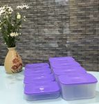 Set 8 hộp TUPPERWARE dẹt ngăn đông màu tím