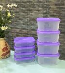 Set 8 hộp TUPPERWARE dẹt ngăn đông màu tím