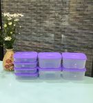 Set 8 hộp TUPPERWARE dẹt ngăn đông màu tím