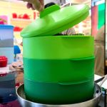 Xửng hấp Tupperware 3 tầng xanh lá